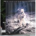 thumbnail image 4 of Ambesonne Cosmic Shower Curtain, Moon Surface Journey, 69"Wx84"L, Brown Blue, 4 of 5