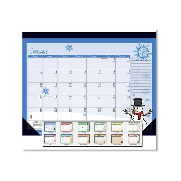 House Of Doolittle, Hod139, Monthly Deskpad Calendar Seasonal Holiday Depictions 22 X 17 Inches, 1 Each, Black - Walmart.com