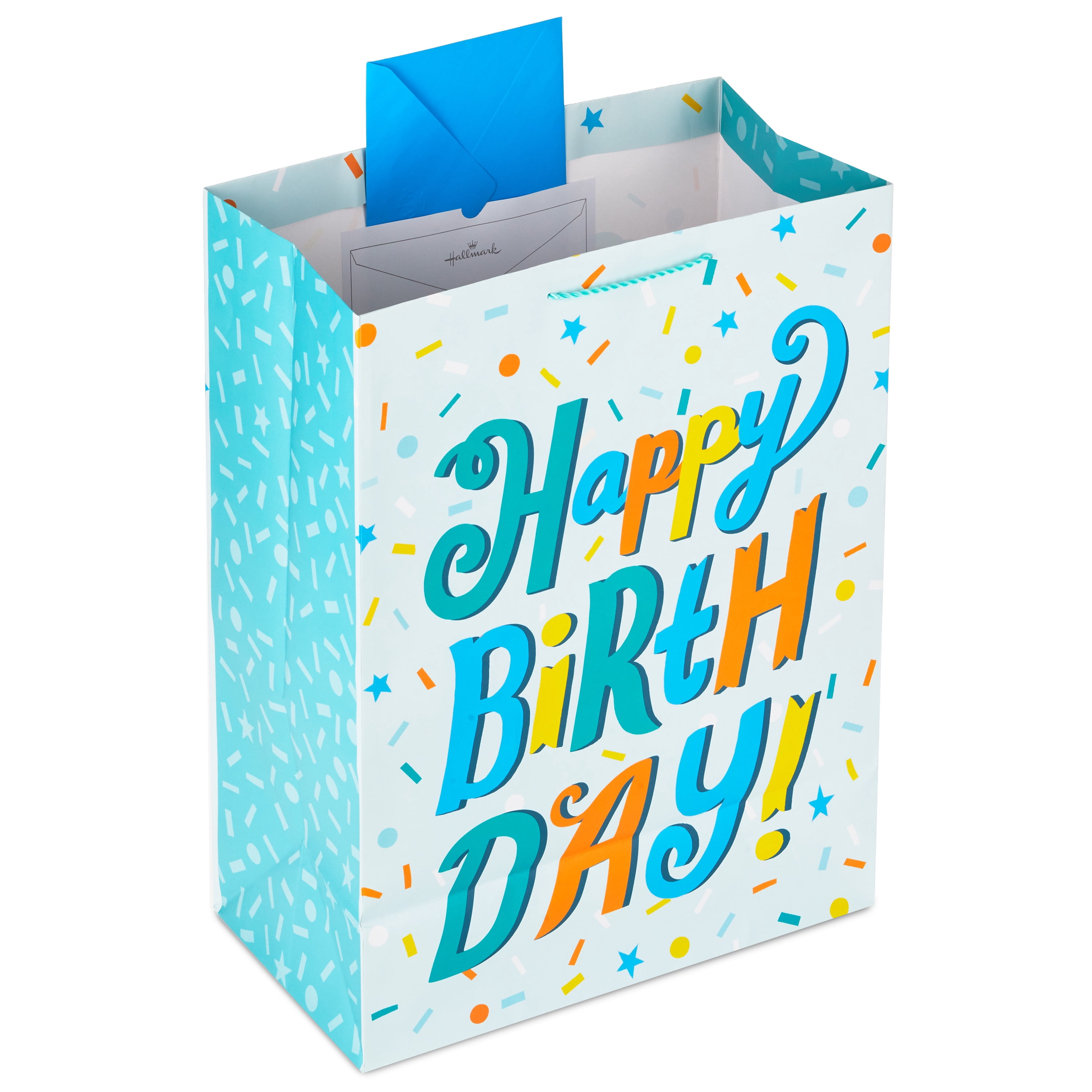 Hallmark Jumbo Birthday Gift Bag (Blue and Yellow Retro)