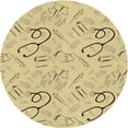thumbnail image 1 of Ahgly Company Indoor Round Patterned Brass Green Area Rugs, 7' Round, 1 of 6