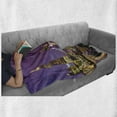 thumbnail image 6 of London Soft Flannel Fleece Blanket, Tower Bridge in London at Night Historical Cultural Monument Europe British Urban, Cozy Plush for Indoor and Outdoor Use, 70" x 90", Purple Yellow, by Ambesonne, 6 of 6