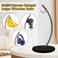 thumbnail image 4 of HOMKULA Banana Holder Stand - Banana Hook Hanger, Banana Tree Holder, Banana Rack for Kitchen Counter, Stainless Steel&Wooden Base,Itemstand, Metal Bar C4, 4 of 6