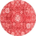 thumbnail image 1 of Ahgly Company Indoor Round Abstract Red Modern Area Rugs, 4' Round, 1 of 4