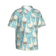thumbnail image 2 of Daiia White Geese and Flower Hawaiian Shirt for Men Gentle Cotton Regular Short Sleeve Casual-XX-Large, 2 of 9