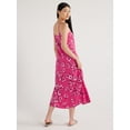 thumbnail image 2 of Scoop Women's Satin Midi Slip Dress with Side Slit, Sizes XS-XXL, 2 of 4