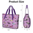 thumbnail image 3 of Tote Bag for Women - Cute Cartoon Dachshund Shoulder Bag - Large Utility Work Duffle Bag with Zipper Handbag for Travel, Work, Sprots, 3 of 5