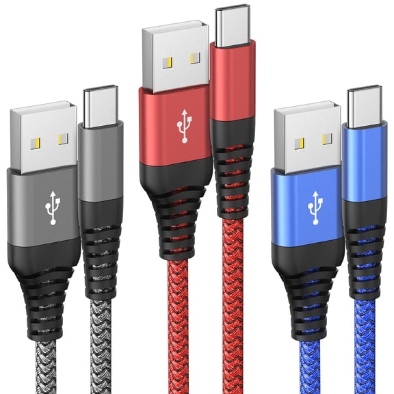 Eeyueer USB A to USB C Charger Cable 6FT 3Pack, Fast Charging USB Type C Charging Cord Compatible with Samsung Galaxy S22 S21 S20 Note 20 Google Pixel Android