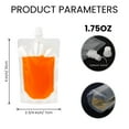 thumbnail image 2 of 50 Pcs 1.75 OZ Reusable Clear Spout Stand Up Pouch, Clear Drink Bags, 8.2 mm Spout, BPA Free, 2 of 6