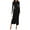 Black, variant on PRETTYGARDEN Women's Fall Wedding Guest Cocktail Midi Dresses Elegant Long Sleeve Bodycon Ruched Dress Fashion Clothing