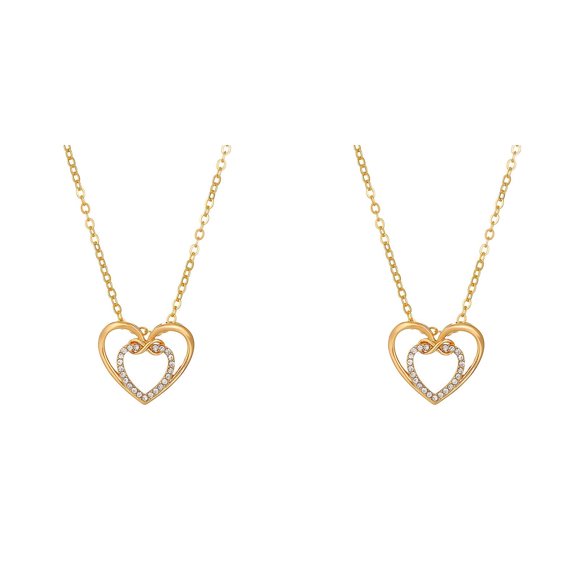 Two Hearts Necklace The Breath Of Love Necklace Fresh Elegant Necklace Light Accessory *2PCS