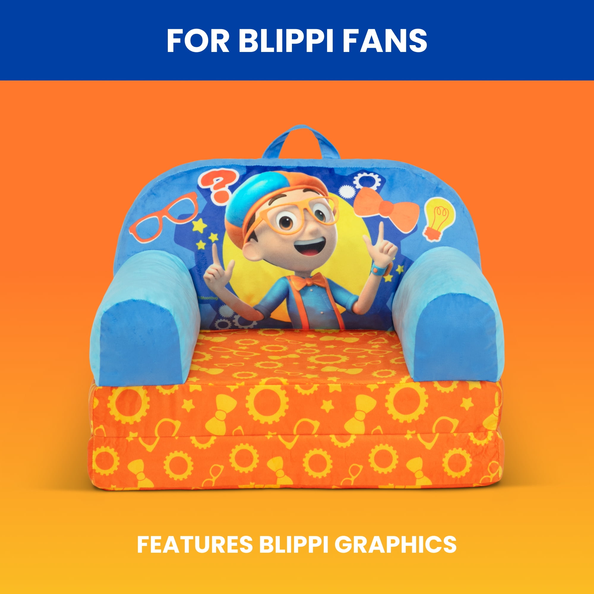 Blippi Cozee Buddy Flip-Out Chair by Delta Children, Blue
