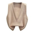 thumbnail image 4 of Women Sweater Vest Cropped and Fitted for Cute Casual Fall Outfits Women's Knit Sweater Vest V Neck Lightweight Cardigan Casual Layering Stretch Pullover Top For Spring Fall Winter, 4 of 4