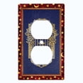 thumbnail image 2 of Metal Light Switch Plate Cover Elegant Gold Candle Frame Starry Moon Blue FRA035, 2 of 13
