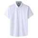 thumbnail image 5 of Mens Manga Corta Botón Abajo Camisas Negocios Turndown Cuello con Bolsillo, Patrón de Red Blusa de Manga Corta, 5 of 9