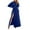 Blue, variant on Women's 2 Piece Sweatsuits Hoodies Crop Sweatshirts High Waisted Split Maxi Skirts Set