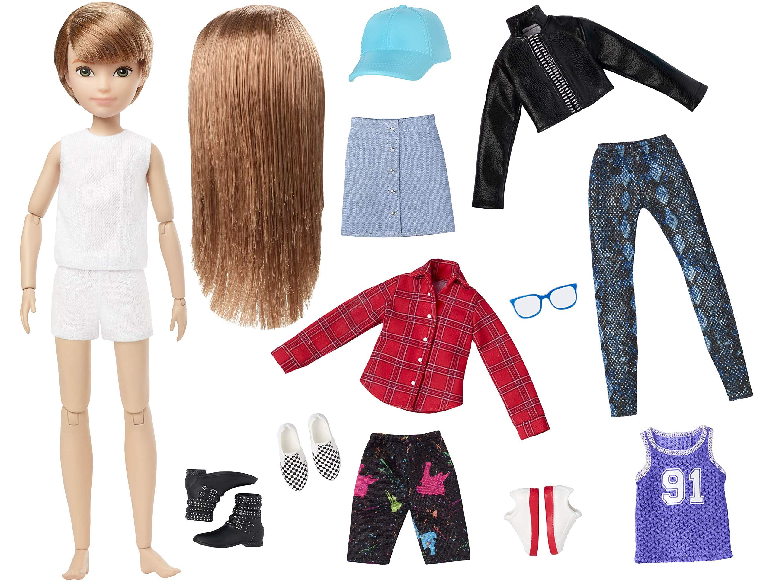 Creatable World Deluxe Character Kit Customizable Doll, Copper Straight Hair
