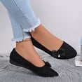 thumbnail image 2 of Gpaecead Women's Pearl Pendant Mesh Bow Ballet Flats Faux Suede Cushioned Slip On Non Slip Shoes For Weddings, Work And Parties, Black, 2 of 5