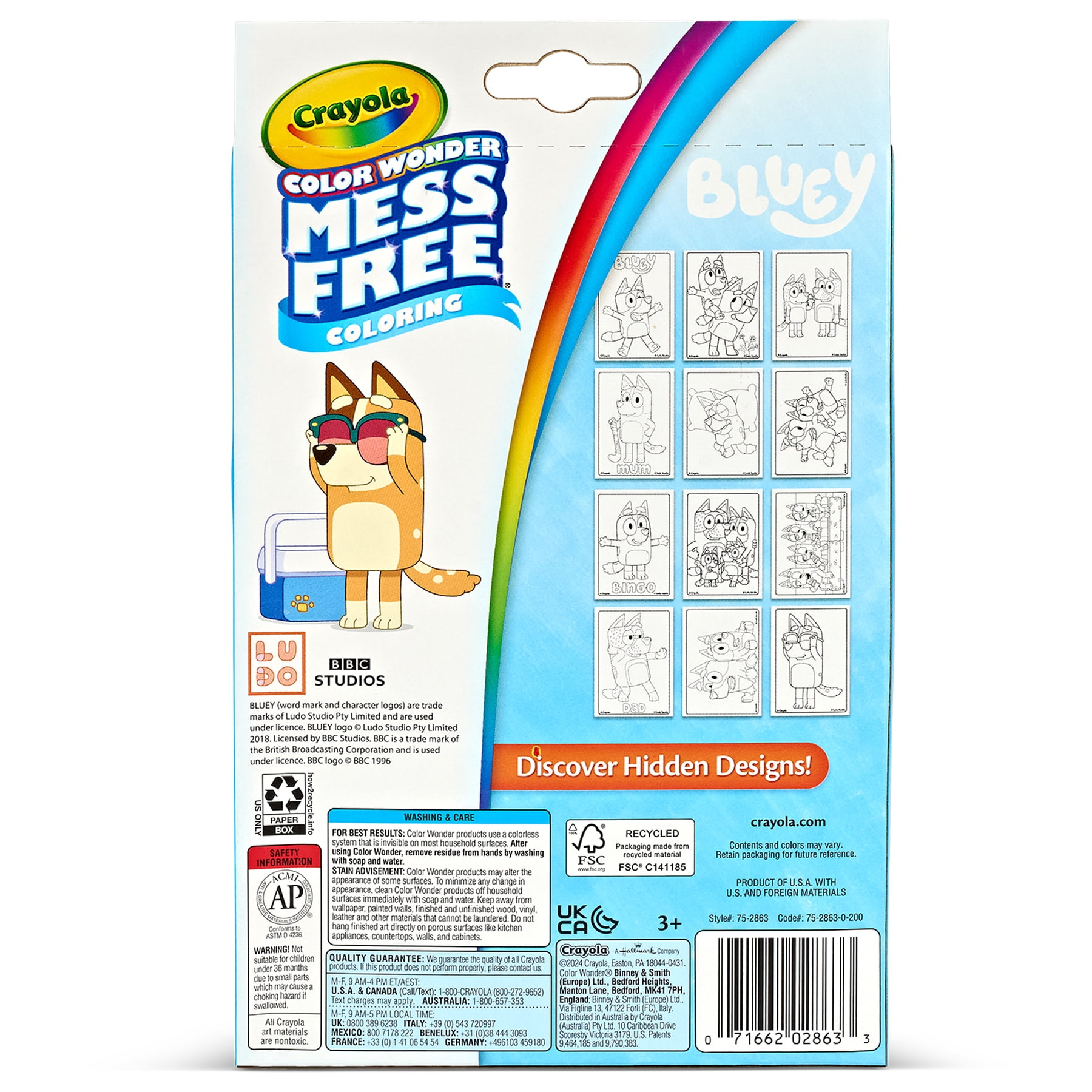Crayola Color Wonder Mini Box Set, Bluey, 3 Sets