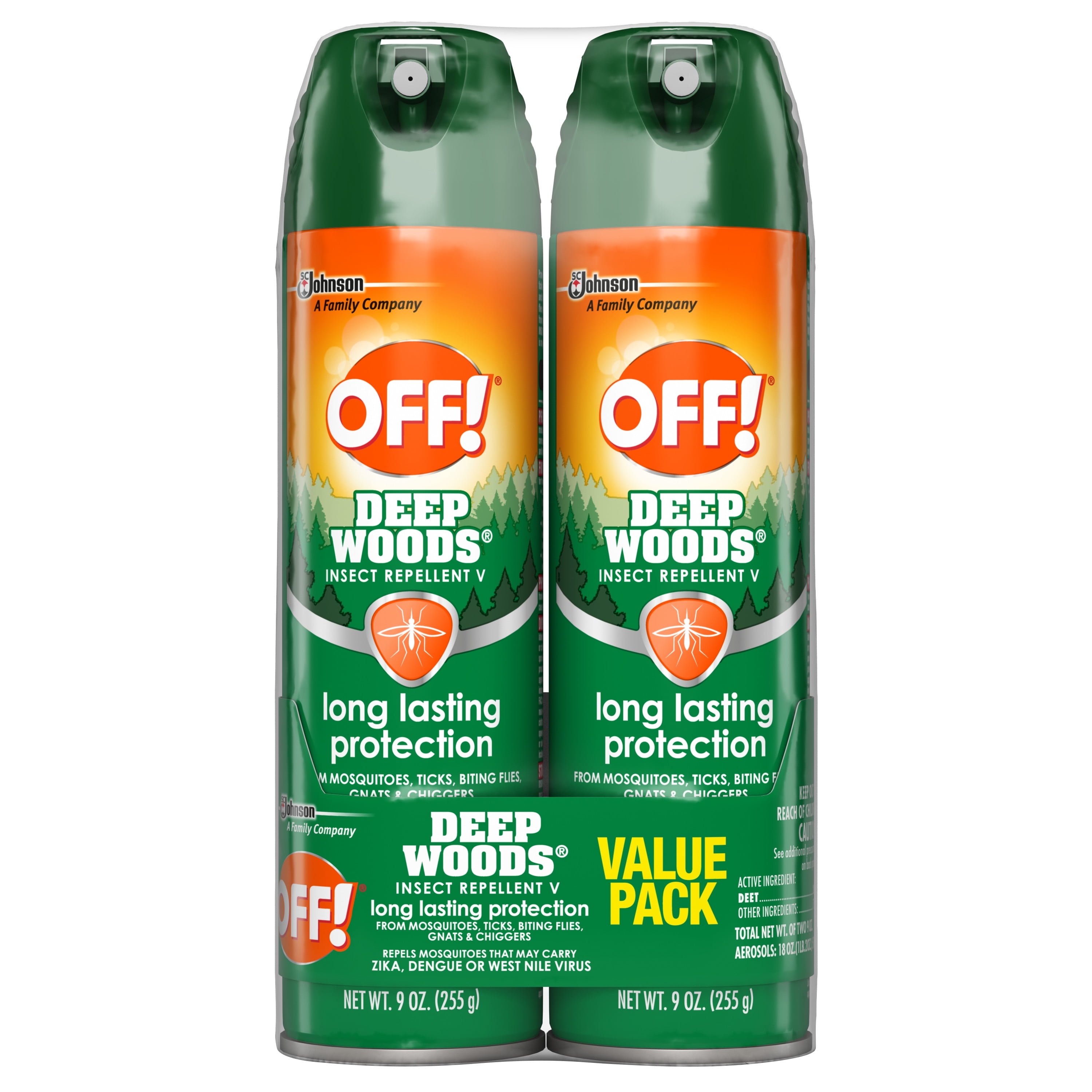 OFF! Deep Woods Insect Repellent V, 9 oz, 2 ct