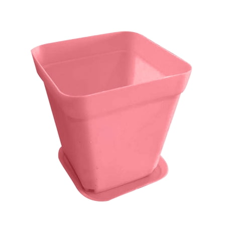 HES Square Plastic Flower Succulent Plant Pot Planting Holder Flowerpot with Tray