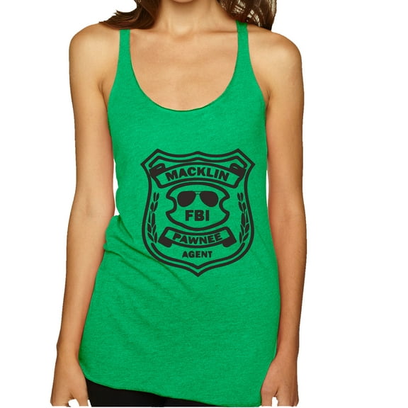 Wild Bobby, Burt Macklin Parks and Recreation Pop Tri-Blend Racerback Tank Top, Envy, Small