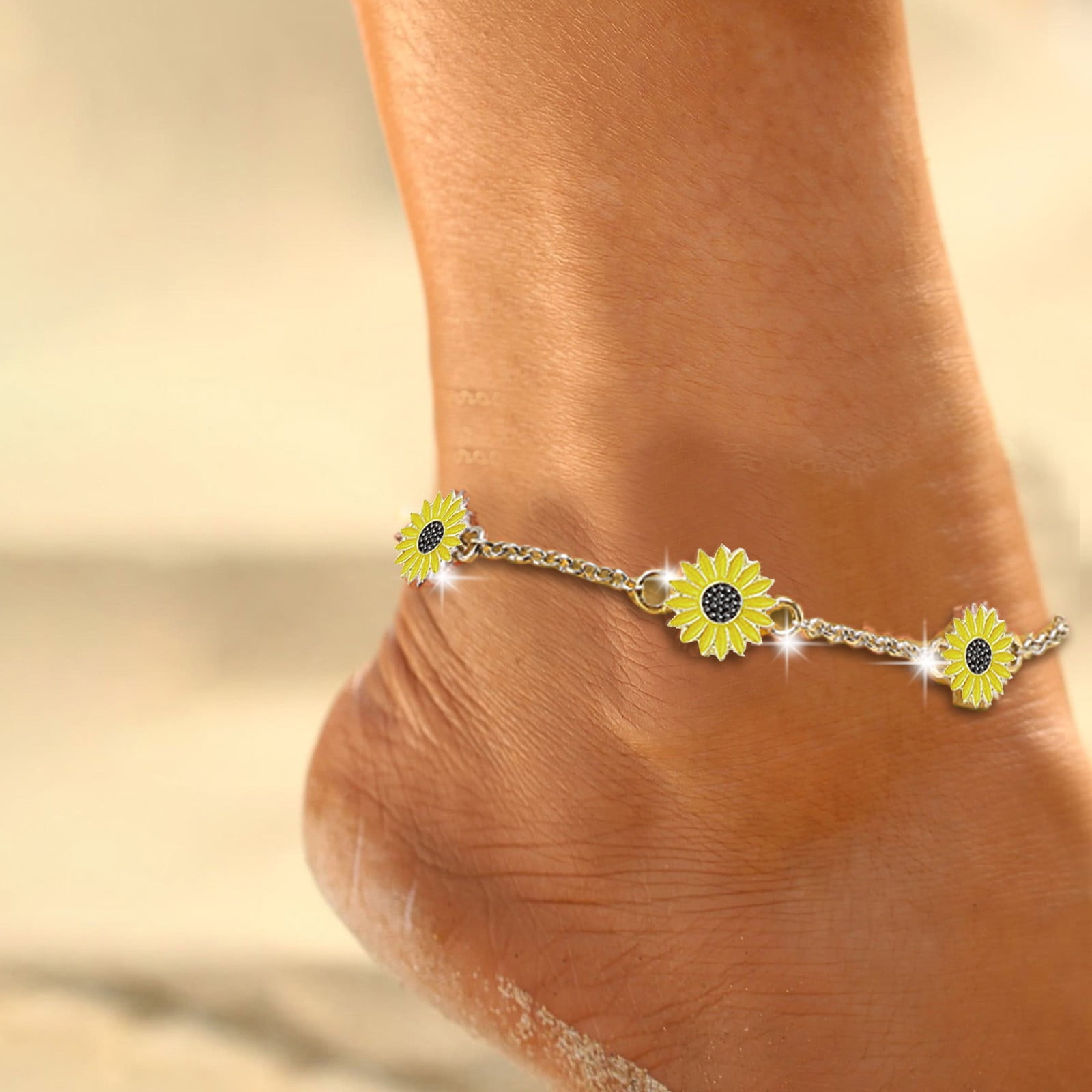 Sunflower on sale ankle bracelet