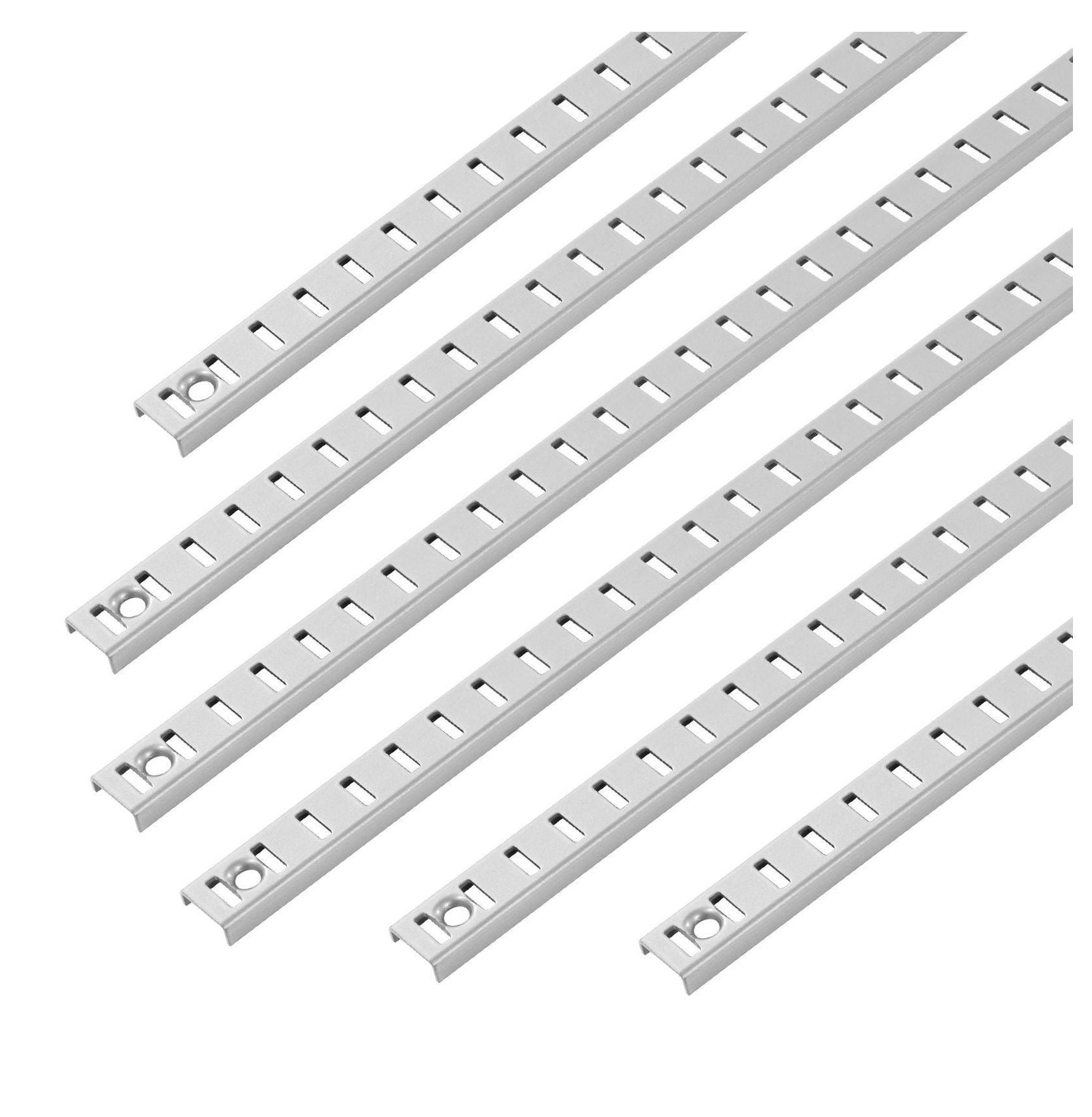 Shelf Pilaster 36.3 Inch 6 Pack, Adjustable Shelf Brackets Steel Mortise Mount, Heavy Duty Wall Shelving System for Closet, Cabinet Organization