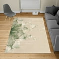 thumbnail image 2 of Flower Turkish Area Rug, Abstract Themed Modern Futuristic Image with Water Like Colored Art Print, Soft Carpet for Living Room Decor with Distressed Look, 4' X 5.7', Sage Green, by Ambesonne, 2 of 4