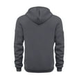 thumbnail image 3 of Domuza Zippered Hoodies for Men Casual Trendy Long Sleeve Drawstring Hooded Sweatshirt Fall Winter Thermal Relaxed Fit Solid Outerwear with Pockets Dark Gray L, 3 of 4