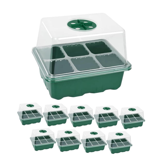 10 bandejas de inicio para plántulas, reutilizables, para propagación y germinación. 6 hoyos