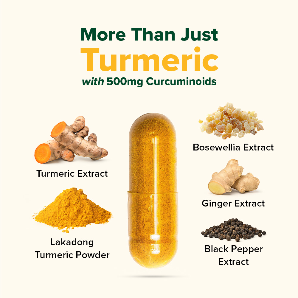 VAHDAM, Turmeric Curcumin Supplement 2000mg (500mg Curcuminoids) with Boswellia & Piperine for Fast Absorption | Supports Joint Health and Mobility | 90 Capsules