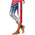 thumbnail image 3 of Cutuoiiu Plus Size Womens American Flag Print Capri Leggings Stretchy Casual Trousers Gifts, 3 of 5