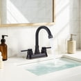 thumbnail image 5 of Wowow 4 in. Centerset Double Handle High Arc Bathroom Sink Faucet with Pop Up Drain in Oil Rubbed Bronze, 5 of 8