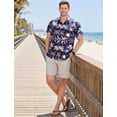 thumbnail image 4 of HAPPY BAY Men's Hawaiian Shirts Short Sleeve Button Down Shirt Men's Casual Shirts Vacation Tropical Beach Summer Party Shirts for Men Funny XL Undyed Forest, Blue, 4 of 7