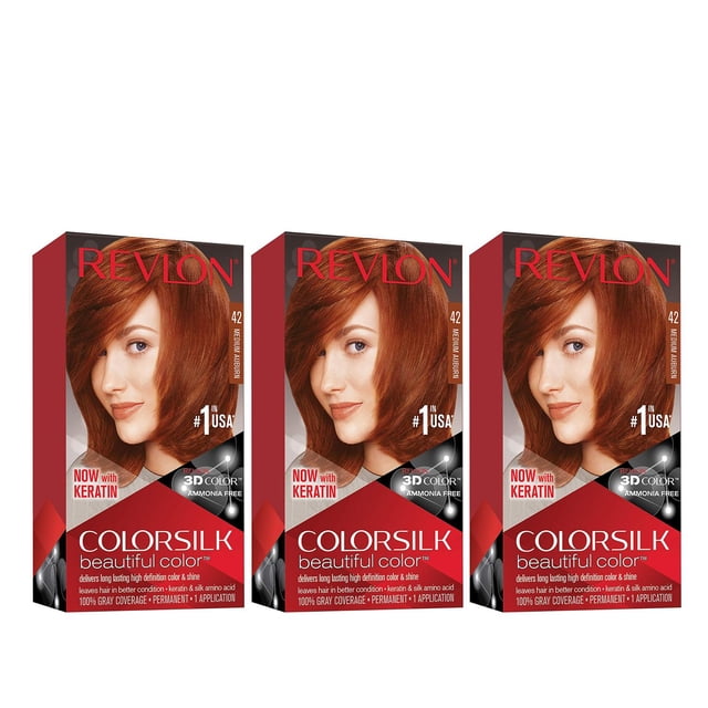 Tinte de Cabello Revlon Colorsilk Auburn Medio 3 Unidades