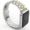thumbnail image 3 of KOMI Solid Stainless Steel Band Compatible with Apple Watch 49mm 46mm 45mm 44mm 42mm 41mm 40mm 38mm, Metal Strap for iWatch Series Ultra/Ultra2/10/9/8/7/6/5/4/3/2/1 SE Women and Men Silver/Gold, 3 of 5