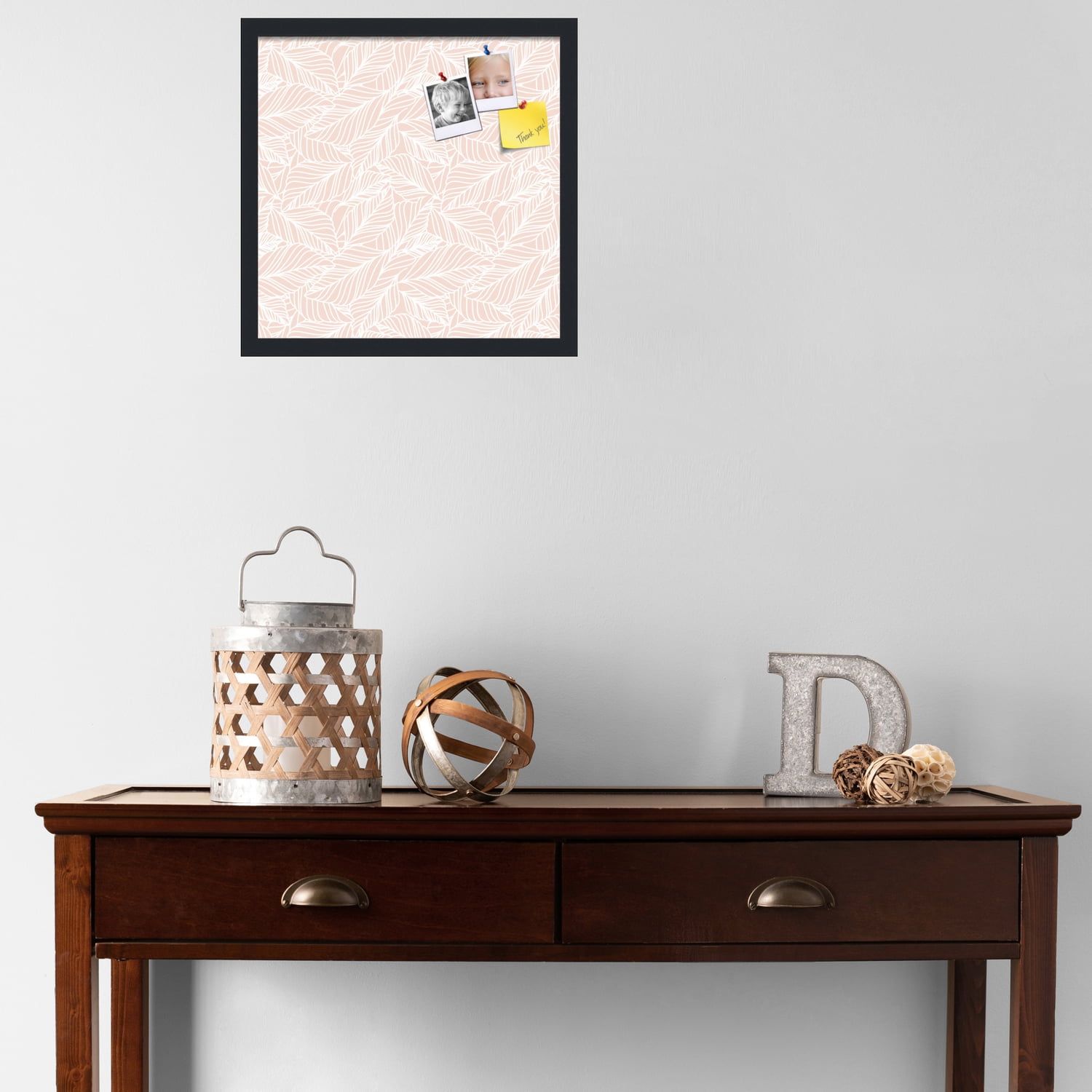 PinPix 17x17 Custom Cork Bulletin Board Peach White Poster Board Has a Fabric Style Canvas Finish, Framed in Peach White, by ArtToFrames (PinPix-1874)