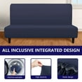 thumbnail image 4 of Dznils Stretch Futon Cover, Spandex Armless Sofa Bed Slipcover, Washable Furniture Protector, Blue, 4 of 9