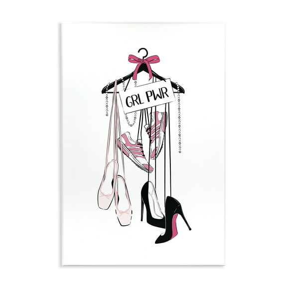 Stupell Industries Grl Pwr Hanging Shoes Beauty & Fashion Painting Unframed Art Print Wall Art, 10 x 15
