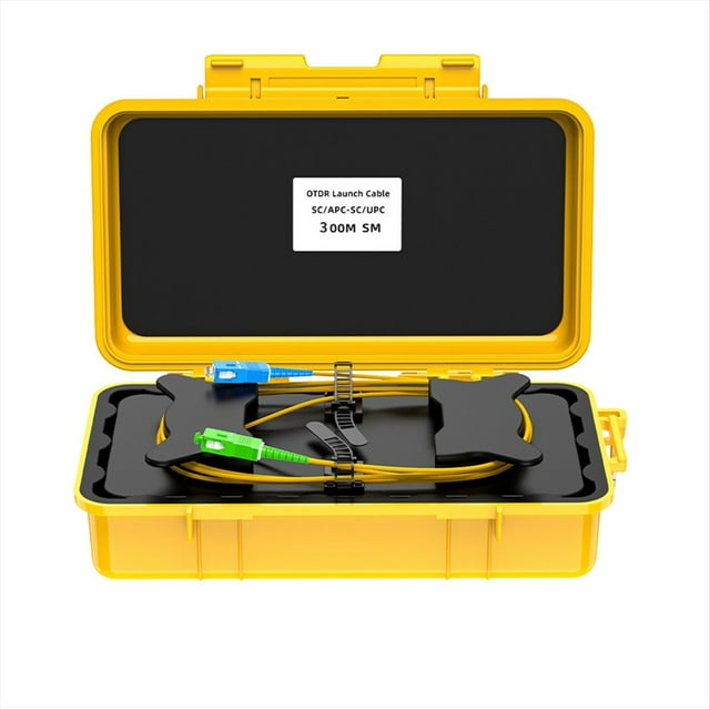 Caja de Lanzamiento OTDR de Fibra Óptica de 300 M, Caja de Transmisión OTDR de Anillo de Fibra Óptica, Eliminador de Puntos Muertos SC/-SC/UPC