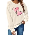 thumbnail image 6 of cocolona Womens Valentines Sweatshirts Casual Loose Crew Neck Long Sleeve Shirts Fashion Heart Print Pullover Tops Graphic Sweatshirts, 6 of 7