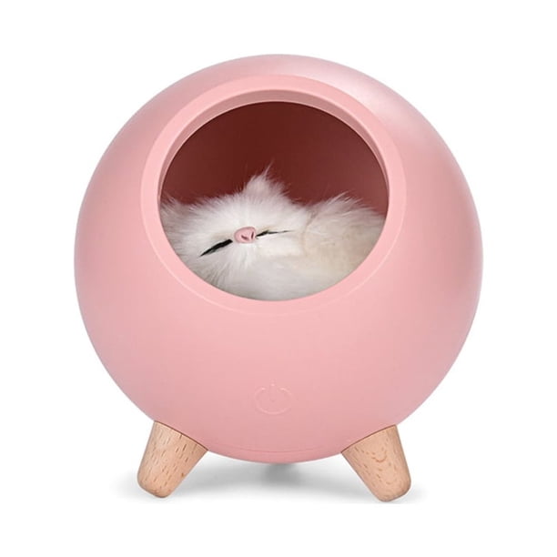 Lámpara de mesa portátil con atenuación USB y luz nocturna para casa de mascotas en miniatura