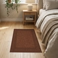 thumbnail image 3 of ODIKA 2'x3' Rust Geometric Medallion Traditional Washable Doormat Intricate Octagonal Motifs With Diamond Grid Layout And Multi Layered for Entryway, Kitchen, Laundry Room, Non-Slip, Low Pile, 3 of 7