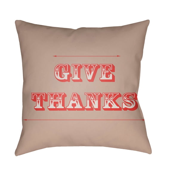 Surya Give Thanks Print Outdoor Pillow
