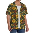 thumbnail image 2 of Honeii Fall Daisy Leaf Nuts for Men's Short-Sleeved Button-Up Collared Shirt Featuring A Pocket, Perfect for Beach Vacations, And Travel Adventures.-XX-Large, 2 of 5
