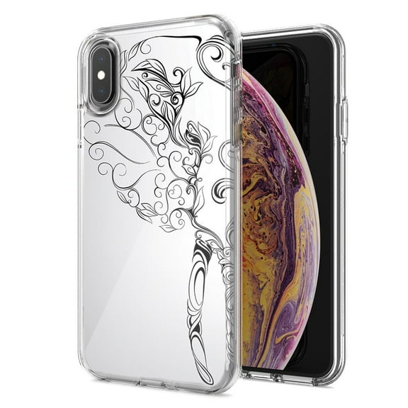 MUNDAZE For Apple iPhone XS Max Abstract Elephant Design Double Layer Phone Case Cover