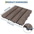 thumbnail image 2 of Garvee 48-Pack 12"x12" Interlocking Patio Deck Tiles, Composite Wood Decking for Outdoor Use, Coffee, 2 of 7