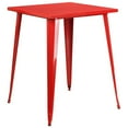 thumbnail image 1 of Bowery Hill Table à Manger Carrée en Métal de 31,5 Po en Rouge, 1 of 1