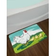 thumbnail image 2 of Hen and Chicks Bath Mat, Cartoon Illustration of Animal Mother and Little on Grass, Plush Bathroom Decor Mat with Non Slip Backing, 29.5" X 17.5", Multicolor, by Ambesonne, 2 of 2
