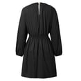 thumbnail image 5 of TJAZFJPA Robes en Tricot pour Femmes Hiver Femmes Aguichant à Manches Longues Col en V Robe à Taille Décontractée Ample Fluide Robe Mini Robe T-Shirt Robe Bleue, 5 of 5